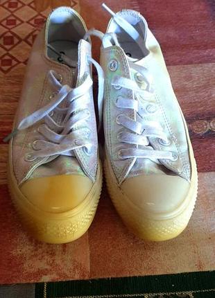 Кеди хамелеон голографічні перламутрові блискучі в стилі converse