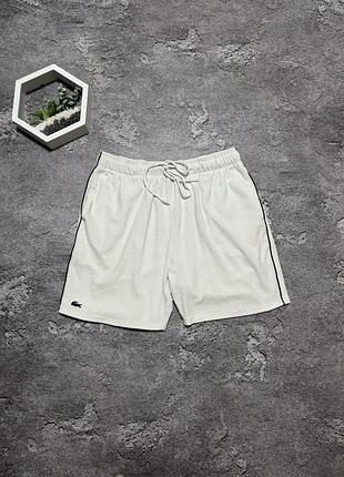 Шорти lacoste оригінал білі чоловічі спортивні шорти лакост літні легкі