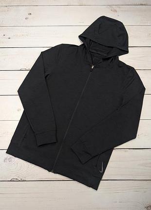 Чоловіча легка спортивна зіп худі nike yoga dri-fit top оригінал кофта з капюшоном на змійці блискавкці найк драй фіт