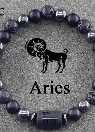 Каменный браслет zodiac stone со знаком зодиака овен