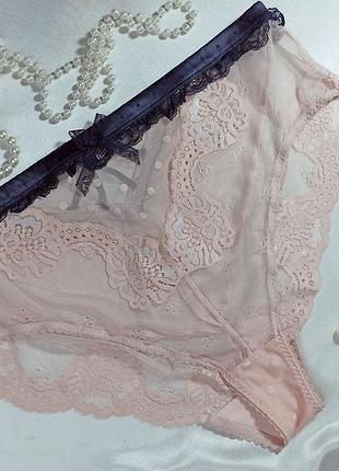 Uk20 ✨ витончені високі прозорі ніжні мереживні трусики труси marks & spencer