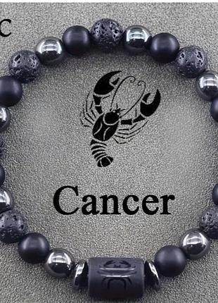 Каменный браслет zodiac stone со знаком зодиака рак