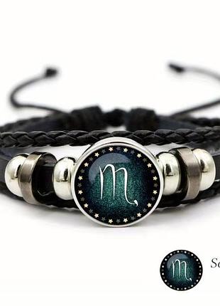 Каменный браслет zodiac stone со знаком зодиака скорпіон
