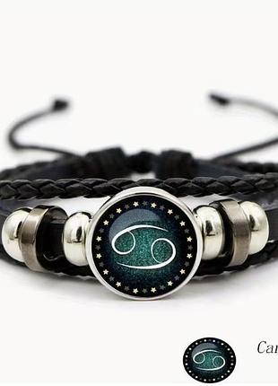 Каменный браслет zodiac stone со знаком зодиака рак