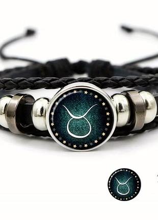 Кам'яний браслет zodiac stone зі знаком зодіака телець