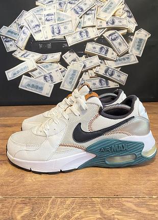 Кросівки nike air max , чоловічі, колір білі з вставками синього та коричневого, розмір 42 , розмір устілки 26,5 сантиметрів