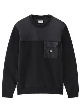 Стильна чорна кофта-світшот woolrich, розмір l