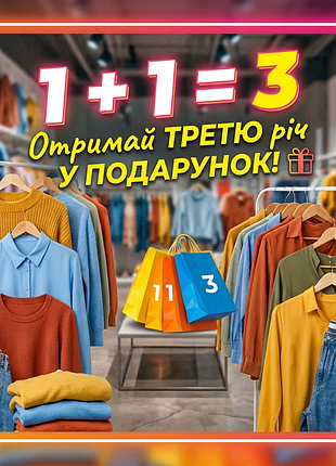​👟 одежда и обувь для всей семьи акция 1+1=3: покупай 2 вещи - 3-тю одержи в подарок! 🎁