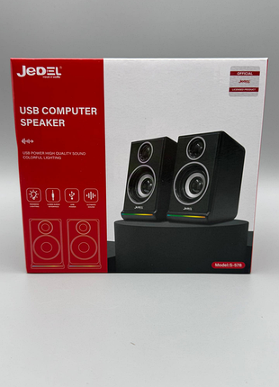 Колонки для pc 2.0 usb jedel s-578 rgb (2*3w)