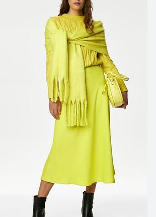 Красивая юбка миди в цвете лайм (limade) от marks &amp; spencer 💚💛