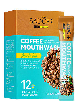 Ополаскиватель для рта в стыке sadoer coffe mouthwash с ароматом кофе (в