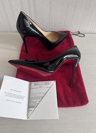 Christian louboutin kate 100 patent black, 38/5.
