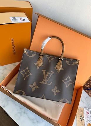 Louis onthe go monogram premium брендовая стильная квадратная сумка люкс натуральная кожа коричневая двухцветная