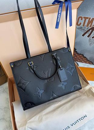 Louis onthe go monogram premium брендовая стильная квадратная сумка люкс натуральная кожа черная