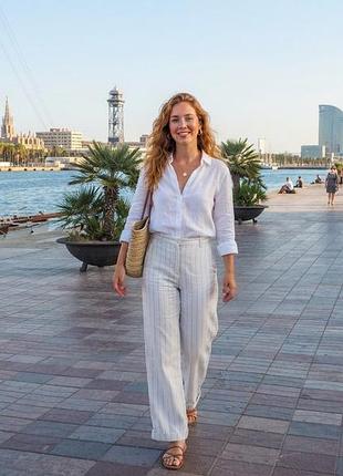 Вінтажні лляні штани h&m premium quality з повною підкладкою, р. 40 (eur)