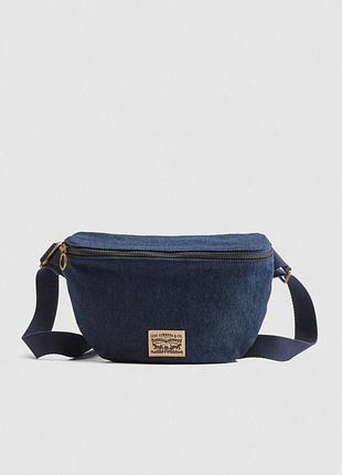Джинсова поясна сумка levi's бананка слінг