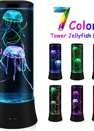Ночник «аквариум с медузами» (luminous jellyfish lamp, 7 цветов)
