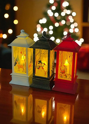 Новогодний led-ночник «сказочный фонарь» 13 см на батарейках
