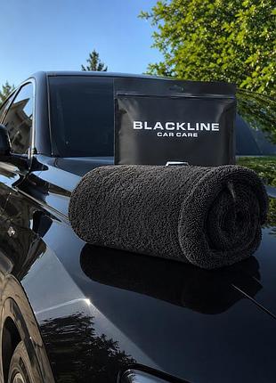 Рушник для сушіння автомобіля blackline 60×90 см, 1300 gsm, twisted loop, мікрофібра без розводів та ворсу