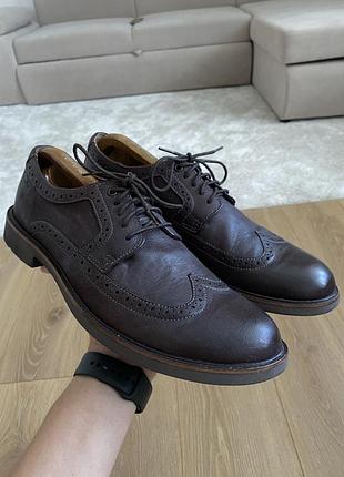 Clarks cushion. чоловічі шкіряні туфлі броги.