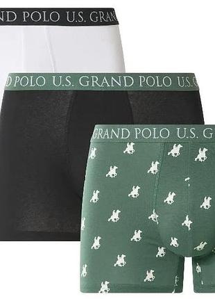 Мужские трусы боксеры u.s. grand polo, 3 шт ( l)