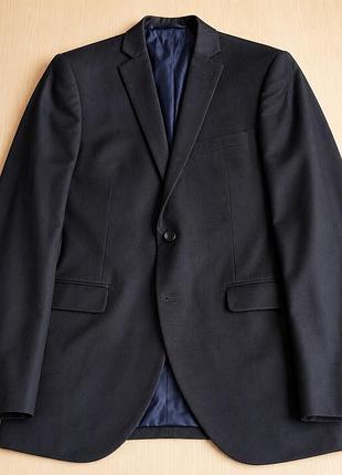 Темно-синій чоловічий піджак angelo litrico (c&a) slim fit розмір 46 (s)