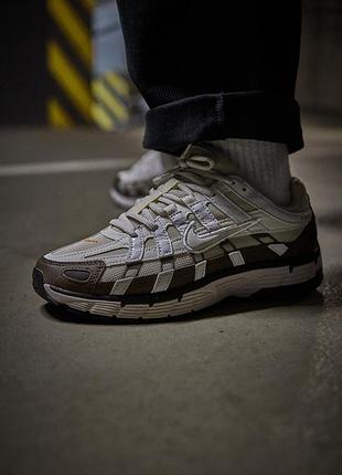 Бежевые кроссовки унисекс nike p-6000 beige brown х найк 42