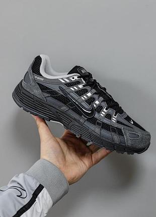 Серые кроссовки унисекс nike p-6000 grey black х найк 45