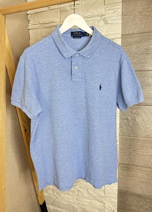 Чоловіча оригінальна футболка поло polo ralph lauren l custom slim fit