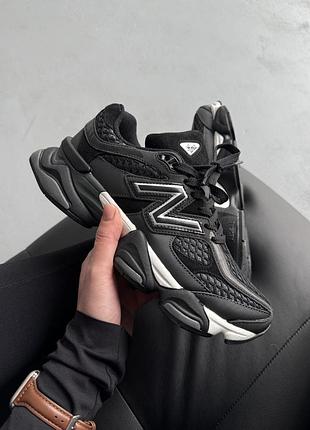 Черные кроссовки унисекс new balance 9060 black white х нью беланс 43