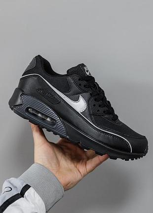 Чорні кросівки унісекс nike air max 90 reflective black х ейр макс 39