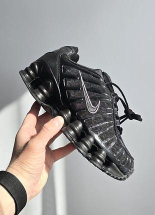Черные кроссовки унисекс nike shox tl black х шокс 45