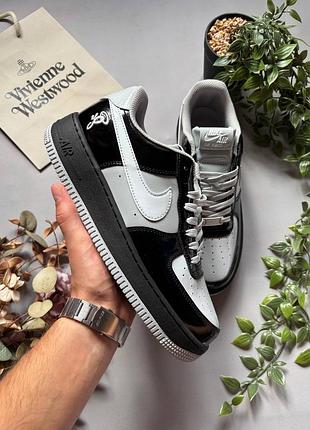 Черно-белые кроссовки унисекс nike air force syna black white х найк эйр форс 42