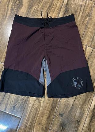 Шорти чоловічі reebok mens maroon/black nylon drawstring logo cross fit sweat shorts