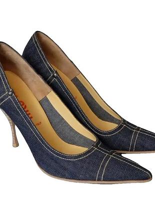 Вантажні туфлі-човники miu miu з деніму, 1999, 38-38,5