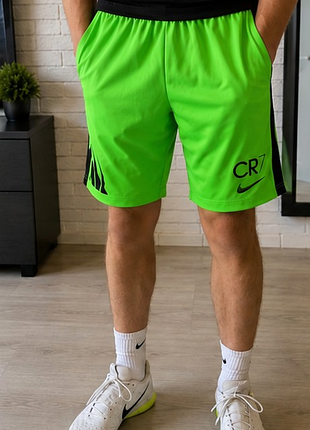 Nike cr7 dri-fit футбольні шорти салатові підліткові 158–170 см оригінал