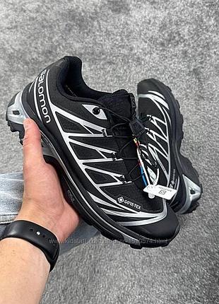 Р.36-46 кросівки salomon xt-6 black silver gore tex 0474