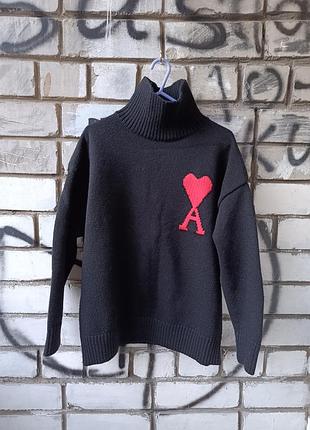 Свитер с горлом ami
