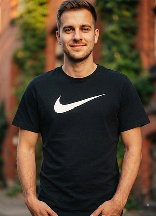 ​чоловіча спортивна футболка nike dri-fit оригінал, чорна, розмір xl