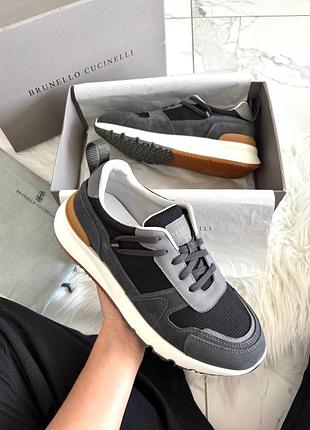 Кроссовки мужские grey brown 1:1 арт 27001