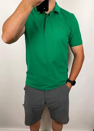 Lacoste мужское зеленое поло