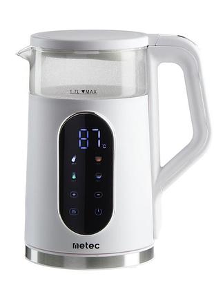 Електрочайник hhb6702d 1.7л. 2200вт, корпус пластик, білий, з індикатором metec