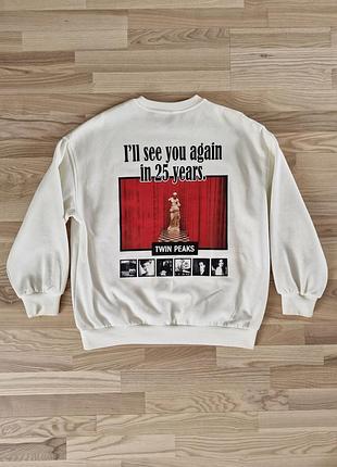Оверсайз світшот h&m twin peaks (твін пікс) з принтом на спині