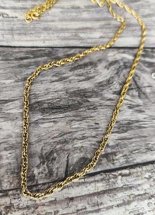 Золотая цепочка 9ct (375 проба), плетение корда (rope), 15.36 г, 61 см