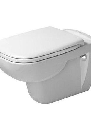 Унитаз подвесной с крышкой duravit d-code rimless 565x400х450 мм, белый (45700900a1)