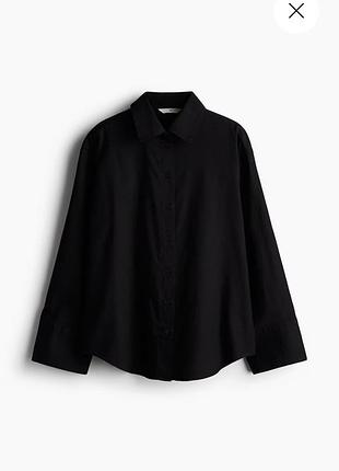 Оверсайз сорочка льон/бавовна жіноча h&m сіро-бежева однотонна розмір |