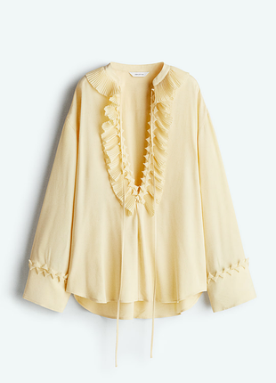 Блуза светло-желтая с рюшами h&amp;m edition s m l