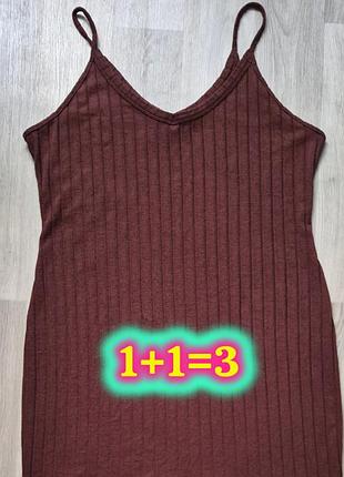 Длинное трикотажное платье макси в рубчик на бретелях shein curve (4xl / батал)