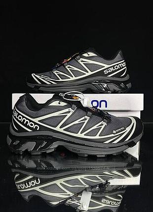 Р.40-46 кросівки salomon xt-6 black grey gore-tex 0675