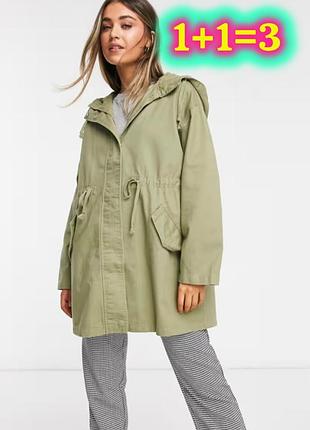 Стильная хлопковая парка asos design - оливковый цвет, размер l